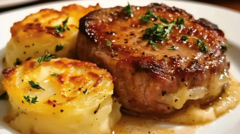 Omaha Steak and Scalloped Potatoes